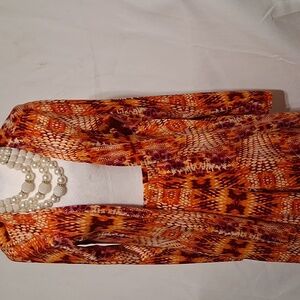 Stylish Women's Orange Patterned Pantsuit